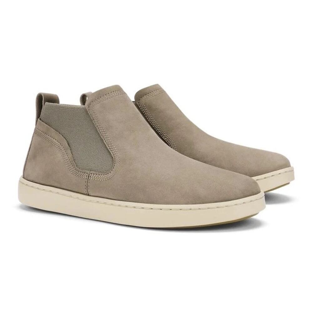 OluKai Women's Pehuea Waterproof Mid Chelsea Boots Taupe Grey Leather - Size 8.5